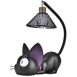 Cat Lamp, Resin Cat Desktop Lamp, Night Light for Kids, Table Bedside Lamps for Reading, for Room Decoration and Wonderful Gift, Include Button Battery (Blue Eyes)