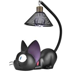 Cat Lamp, Resin Cat Desktop Lamp, Night Light for Kids, Table Bedside Lamps for Reading, for Room Decoration and Wonderful Gift, Include Button Battery (Blue Eyes)