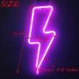 UCSAJI Lightning LED Neon Lights Lightning Shaped Decor Light Sign Lamp Christmas Wall Decor Birthday Party Kids Room Living Room Home Wedding Party Decor (Pink)