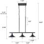 Wellmet 3 Lights Modern Pendant Lighting for Kitchen Island, Farmhouse Chandelier Dining Room Lighting Fixtures Hanging with Brushed Nickel Finish,Chandeliers Height Adjustable for Pool Table (Black)