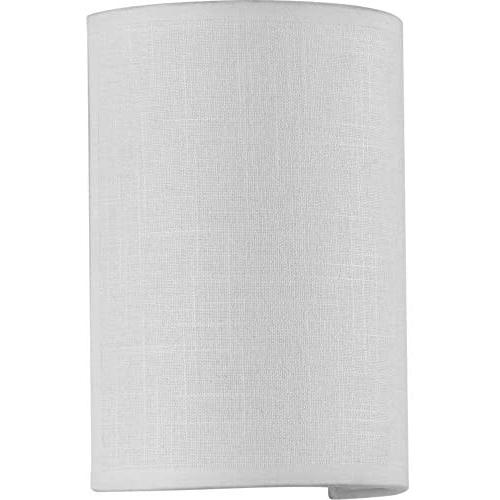 Progress Lighting P710071-030-30 Inspire LED Wall Sconce with Summer Linen Shade, 9'' x 6-1/4'', White
