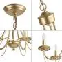 KSANA Gold Chandelier, Modern 5 Lights Fixtures Hanging Pendant for Dining Room, Bedroom, Kitchen, W18.5'' x H23.5''