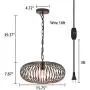 YLONG-ZS Round Pendant Light Hanging Lantern Lighting Fixture for Kitchen and Dining Room, Industrial Retro Iron Chandelier Fixture,E26 Base, Bronze (Bulbs Not Included)