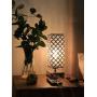 MBL Square Modern Silver Crystal Table Desk Lamp with 2 USB Charging Port | Touch Control Dimming Light for Bedrooms Nightstand Small Bed Side Night Lampara Mesa Noche end Stand Mini Kids led Lamps