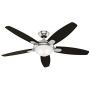 Hunter 54 in. Contemporary Ceiling Fan in Brushed Nickel with LED Light and Remote Control (Renewed)
