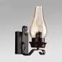 LITFAD Industrial Retro Wall Light Fixtures Dining Room Hallway Kerosene Wall Lamp Metal and Glass Single Light Vintage Style LED Wall Sconce Lighting Bedside Lamp