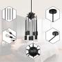 Sputnik Chandelier 8 Lights Black Modern Ceiling Lamp Industrial Light Fixture Vintage Pendant Lighting for Dining Room Kitchen Living Room Bedroom