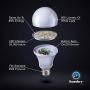 Night2Day Dusk to Dawn LED Light Bulb by Boundery- E26 Dusk to Dawn LED Outdoor Lighting with LED chip, 8W=100W, 120VAC, 5000-5500K - Dusk to Dawn Light Bulbs Outdoor and Indoor Use (1 Bulb)