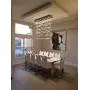 Moooni Modern Rectangular Bubble Chandelier Lighting Pendent Ceiling Light Fixture Glass Bubble Chandelier Lighting for Dining Rooms Living Rooms Staircase L55'' x W11.8'' x H47''