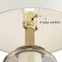Sophia Modern Table Lamp with Nightlight LED Warm Brass Champagne Glass Off White Drum Shade for Living Room Bedroom Bedside Nightstand Office Family - Possini Euro Design