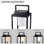 FLORNIA Outdoor Hanging Lantern Rechargeable LED Metal Patio Waterproof Light for Table Pathway Deck Yard Camping IP44