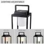 FLORNIA Outdoor Hanging Lantern Rechargeable LED Metal Patio Waterproof Light for Table Pathway Deck Yard Camping IP44