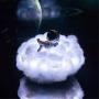 LED Colorful Clouds Astronaut Lamp with Rainbow Effect As Childrens Night Light, Astronaut Ornaments, Clouds with LED Lights with Remote Control, Decoration Bedroom Night Light