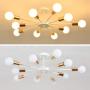Modo Lighting Flush Mount Ceiling Light 10-Light White Sputnik Chandelier Lighting Modern Ceiling Lamp for Living Room Restaurant Kitchen Island(10-Light)