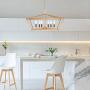 KSANA Gold Chandelier, Modern Island Lights for Kitchen, 6-Light Linear Chandeliers for Dining Rooms, 23.5“ Medium Rectangle Metal Light Fixture