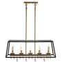 JINZO 31.5'' Rectangle Chandelier 5-Lights Black and Glod Farmhouse Dining Room Lighting Rustic Pendant Chandelier for Kitchen Island JINZO 31.5'' Rectangle Chandelier 5-Lights Black and Glod Farmhouse Dining Room Lighting Rustic Pendant Chandelier for Kitchen Island