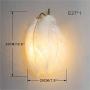 BOKT Mid Century Modern Wall Sconce White Elegant Feather Wall Lamp Metal Wall Mount Light Fixture for Bedroom Bedside Living Dining Room Hallway (A-Style)