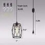 HMVPL Swag Plug-in Pendant Light with 16.4Ft Hanging Cord and On/Off Dimmer Switch,Original Industrial Cage and Glass Lampshade Design for Dining Room Bed Room Hallway HMVPL Swag Plug-in Pendant Light with 16.4Ft Hanging Cord and On/Off Dimmer Switch,Original Industrial Cage and Glass Lampshade Design for Dining Room Bed Room Hallway