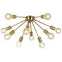 VINLUZ 10-Light Sputnik Chandelier Brass Mid Century Modern Ceiling Light Retro Chandelier Lighting for Kitchen Dining Room Hallway Foyer