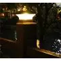 Solar Post Cap Lights Outdoor Super Bright 20 Lumen 2Pack 4 Adaptors for 4x4 5x5 6x6 3.5x3.5 White Fence Post Lamp Deck Postcap Light Waterproof Warm White LED Caps Lantern for Yard Walkway Porch