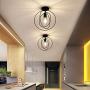 Modo Lighting Retro Industrial Flush Mount Ceiling Light Kids Ceiling Light Black Antique Metal Spherical Ceiling Lamp Light Fixture for Bedroom Hallway Stairway Porch (Black)