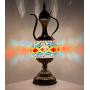 Marrakech Stunning Handmade Turkish Moroccan Mosaic Table Lamp Stained Glass Accent Lamp Desk Bedside Lamp Light for Living Room with Bronze Base (6)