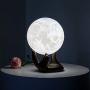 BRIGHTWORLD Moon Lamp, 3.5 inch 3D Printing Lunar Lamp Night Light with Black Hand Stand as Kids Women Girls Boy Birthday Gift, USB Charging Touch Control Brightness Two Tone Warm Cool White