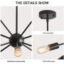KDG Chandeliers 12-Lights Modern Chandeliers Black Sputnik Chandeliers Mid Century Pendant Lighting Ceiling Light Fixture for Kitchen Dining Room Living Room (Black 12 Light)