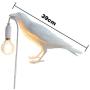 Crow Table Lamp,Bird Table Lamps Artificial Bird Shaped Table Lamp Bedroom Resin Crow Desk Lamp Bedside Light for Bedroom,Bedside,Living Room,Corridor (White)