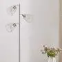 WOXXX Industrial Floor Lamp for Living Room Bright Lighting Tall Stand Up Lamp Farmhouse Rustic Modern Tree Floor Lamps for Bedrooms, Office with Reading Light Standing Lamp Chrome（3 Bulbs Included）