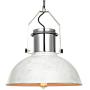 Industrial Nautical Pendant Light, 15.3'' White Metal Vintage Barn Hanging Ceiling Light Fixture, Adjustable Farmhouse Hanging Pendant Lighting for Kitchen Island Dining Room Restaurant Coffee Bar