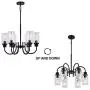 Sivilynus Dining Room Lighting Fixtures Hanging Chandelier Light 6 Lights Black Farmhouse Kitchen Island Vintage Rustic Fixture for Dining Room Living Room Foyer Porch