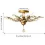 Ganeed Crystal Chandeliers,K9 Crystal LED Ceiling Light,Vintage Light Fixtures Pendant Lighting for Living Room Bedroom Restaurant Porch Chandelier(4-Light,Golden)