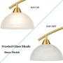 Contemporary Frosted Glass Pendant Chandelier Light 3-Light Ceiling Hanging Lighting for Dining Room Kitchen Island Brass