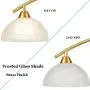 Contemporary Frosted Glass Pendant Chandelier Light 3-Light Ceiling Hanging Lighting for Dining Room Kitchen Island Brass