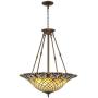 Mila Bronze Pendant Chandelier 24 1/2'' Wide Tiffany Style Art Glass Shade 4-Light Fixture for Dining Room House Foyer Kitchen Island Entryway Bedroom Living Room - Robert Louis Tiffany