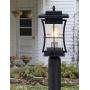 EERU Waterproof Outdoor Post Light Fixture Pole Mount Light with Pier Mount Adapter, Black Finish with Seeded Glass Outdoor Post Lantern for Patio, Garden, Porch and Backyard