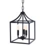 Houzlamod Marden 3-Light Chandelier, Industrial Style Lighting for Entryway,Hallway and Dining Room - Matte Black Finish