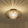 Tangkula Metal Flush Mount Ceiling Light, Antique Brass Metal Ceiling Pendant Light with Strong Arc Iron Lamp-shade, Suitable for Living Room, Kitchen & Dining Hall