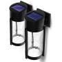 Home Zone Security Decorative Solar Wall Lights - Outdoor Crackle Glass Patio and Fence Wall Lights, 2-Pack