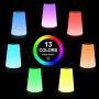 Table Lamp Touch Night Light - Portable Sensor Remote Control Bedside Lamps with Quick Rechargeable USB Dimmable Warm White Light 13 Colors RGB Table Lamp for Bedroom Living Room Office (Black Wood)