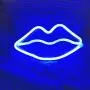 Lips Shaped Neon Signs Led Romantic Art Decorative Neon Lights Wall Decor for Christmas Gift Studio Party Kids Room Living Room Wedding Party Decoration Blue