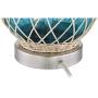 Alana Coastal Accent Table Lamp with Nightlight LED Rope Blue Glass Gourd White Fabric Drum Shade for Living Room Bedroom Bedside Nightstand Office Family - 360 Lighting