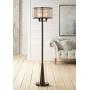 Durango Rustic Floor Lamp 3-Light Oiled Bronze Metal Brown Sheer Shade Antique LED Edison Bulbs for Living Room Bedroom - Franklin Iron Works