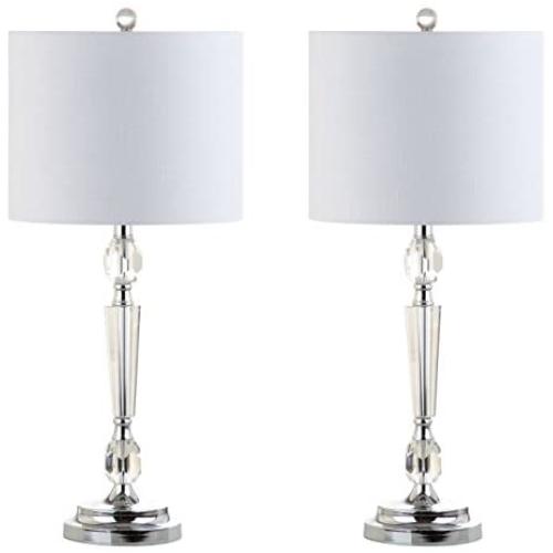 JONATHAN Y JYL2047A-SET2 Victoria 27'' Crystal LED Lamp Modern,Contemporary,Traditional,Glam for Bedroom, Living Room, Office, College Dorm, Coffee Table, Bookcase, Clear, 2 Piece