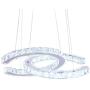 Modern 2 C Rings Crystal Chandelier Lighting LED Pendant Light Fixture Adjustable Stainless Steel Ceiling Hanging Lamp for Dinning Room Living Room Bedroom Kitchen (Cool White)