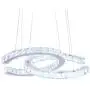 Modern 2 C Rings Crystal Chandelier Lighting LED Pendant Light Fixture Adjustable Stainless Steel Ceiling Hanging Lamp for Dinning Room Living Room Bedroom Kitchen (Cool White)