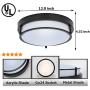 Berliget 12 Inch Modern 2 Lights Ceiling Lighting Metal Industrial Black Flush Mount Ceiling Light, Ceiling Light Fixture for Kitchen, Bedroom, Laundry, Living Room, Hallway