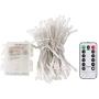 echosari 100 LEDs Outdoor LED Fairy String Lights Battery Operated with Remote (Dimmable, Timer, 8 Modes) - Cool White