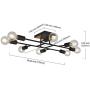 ELUZE Ceiling Light Fixture Industrial Metal Flush Mount Light Oil Rubbed Bronze Ceiling Lamp with 8 Lights for Dining Room Kitchen Living Room Lighting